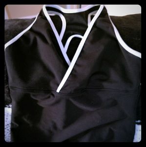 Black and white athletic top